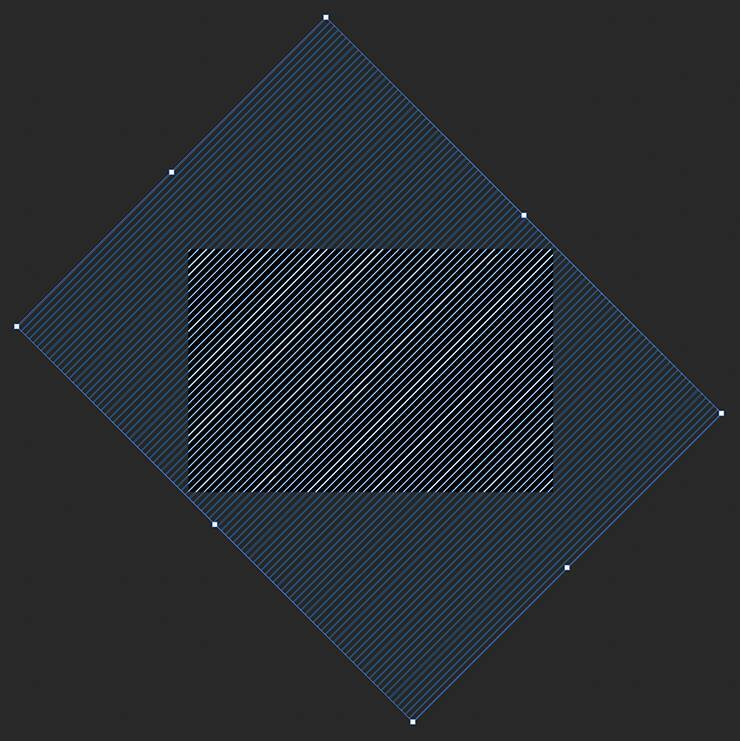斜めのラインでできた立体的なグラフィック／ロゴを作る