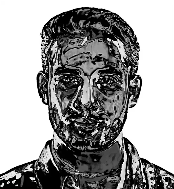 「【Photoshop】クロムフィルターで液体金属風のポートレートを表現する（リキッドメタル／SF）」の画像