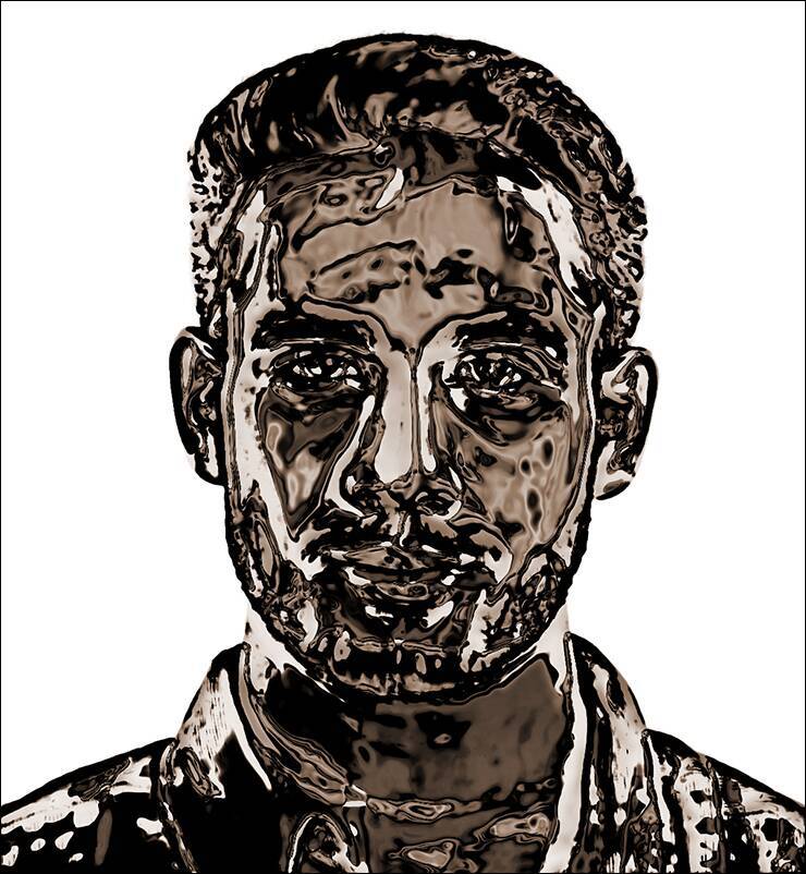 【Photoshop】クロムフィルターで液体金属風のポートレートを表現する（リキッドメタル／SF）