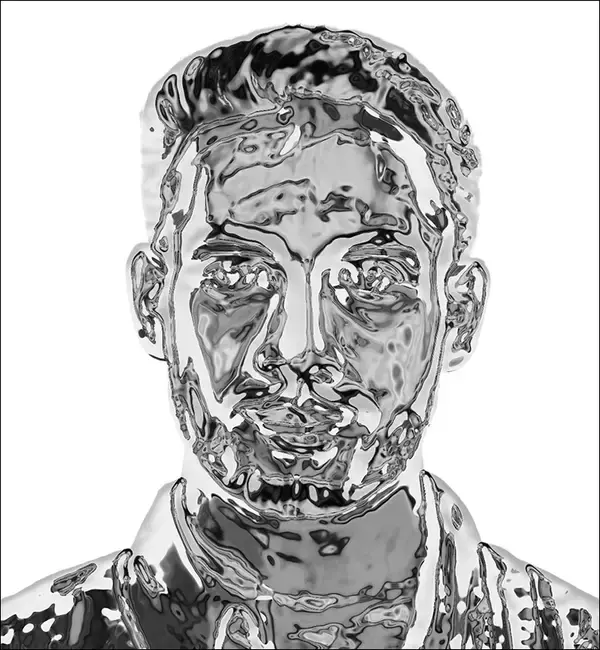 「【Photoshop】クロムフィルターで液体金属風のポートレートを表現する（リキッドメタル／SF）」の画像