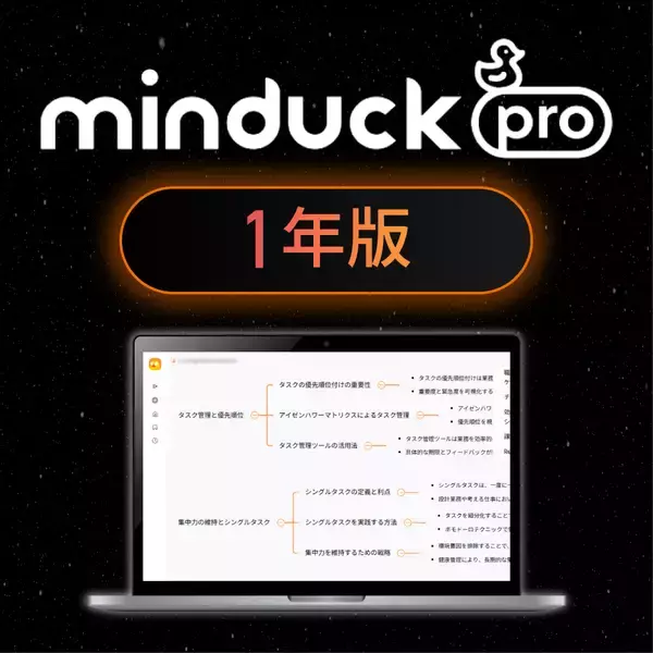 「ソースネクスト、AIで思考・情報を整理してアイデアを可視化できる「Minduck Pro」発売」の画像