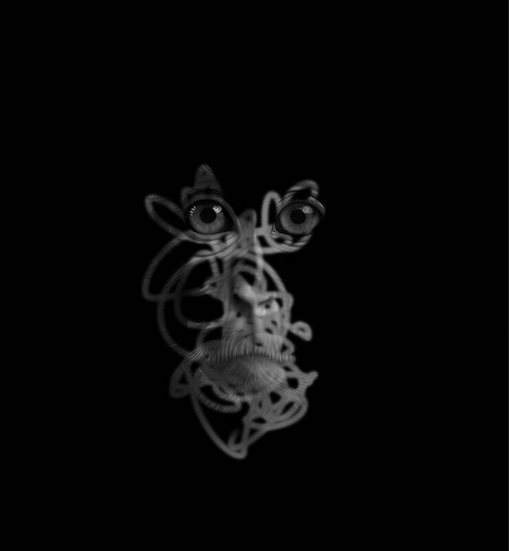 【Photoshop】ブラシで描かれたラインに浮かび上がるグラフィック（ライン／ブラシ／写真加工）