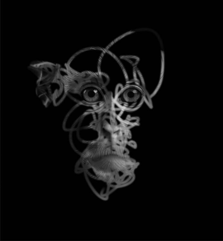 【Photoshop】ブラシで描かれたラインに浮かび上がるグラフィック（ライン／ブラシ／写真加工）