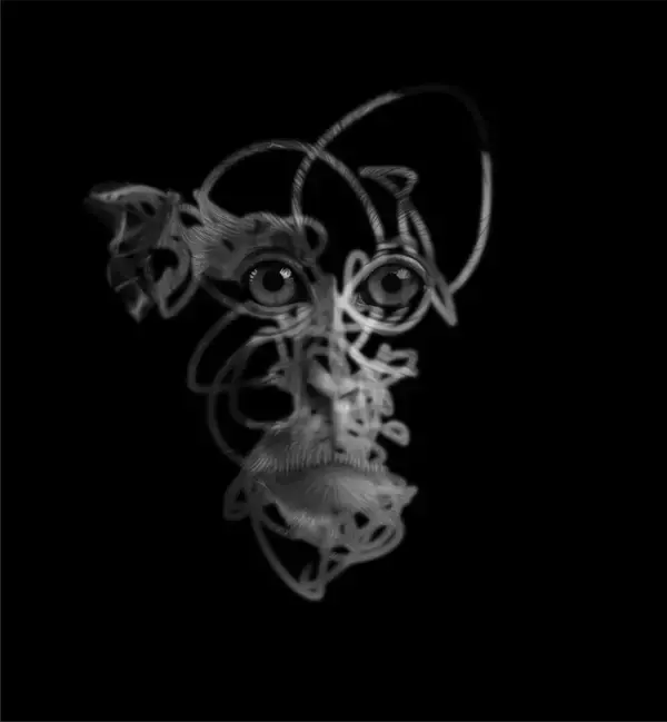 「【Photoshop】ブラシで描かれたラインに浮かび上がるグラフィック（ライン／ブラシ／写真加工）」の画像