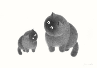 モフモフの猫を描いた代表作シリーズなどが展示されるカムウェイ・フォン氏の個展がスタート