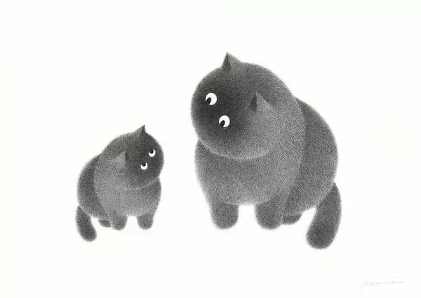 モフモフの猫を描いた代表作シリーズなどが展示されるカムウェイ・フォン氏の個展がスタート