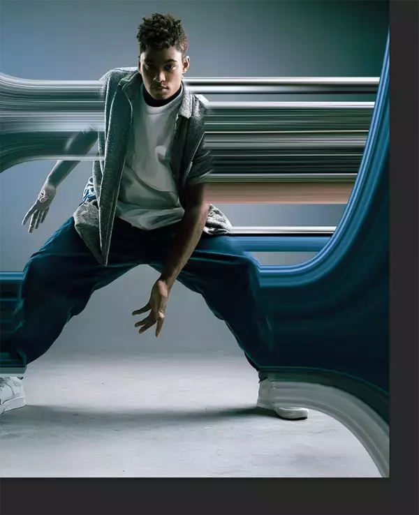 「【Photoshop】被写体の一部を引き伸ばして印象的なグラフィックを表現する（変形／動き／写真加工）」の画像