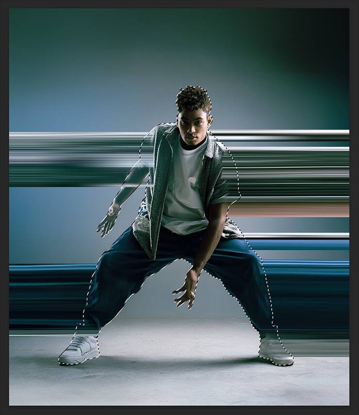 【Photoshop】被写体の一部を引き伸ばして印象的なグラフィックを表現する（変形／動き／写真加工）