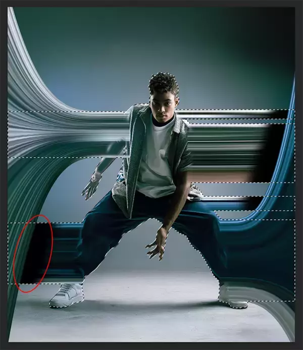 「【Photoshop】被写体の一部を引き伸ばして印象的なグラフィックを表現する（変形／動き／写真加工）」の画像