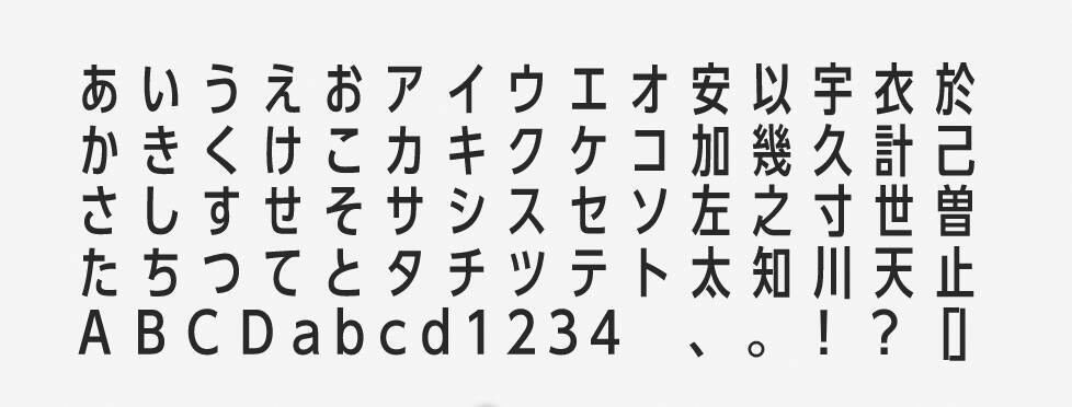 細長い商品パッケージで便利なフォント。多くの文字を掲載できる「UD新ゴ コンデンス70」