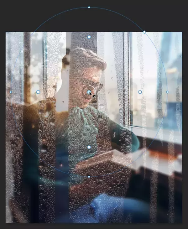 「Photoshopで水滴のついた窓越しの風景を表現する（水滴／窓／合成／写真加工）」の画像