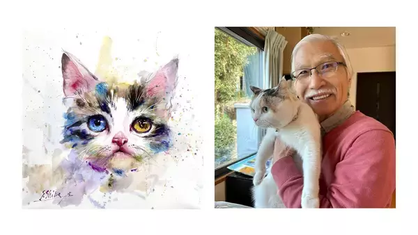 「YouTubeで “おじいちゃん先生” として人気の水彩画家・柴崎春通氏の個展「猫に想う」」の画像