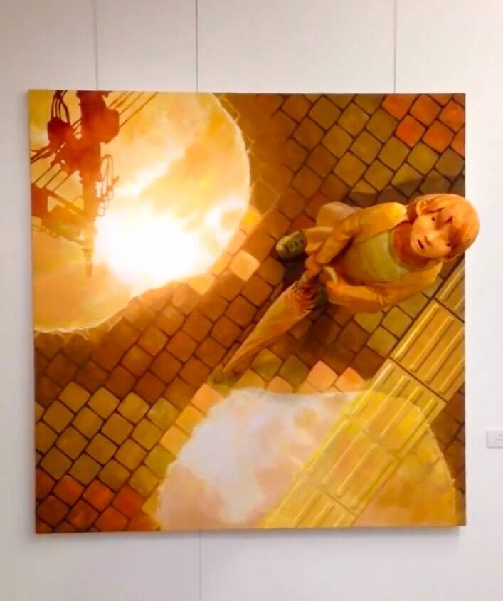 絵画と立体を組み合わせた表現を展開している画家・大畑伸太郎氏の個展「消えたい朝に猫がいた。」