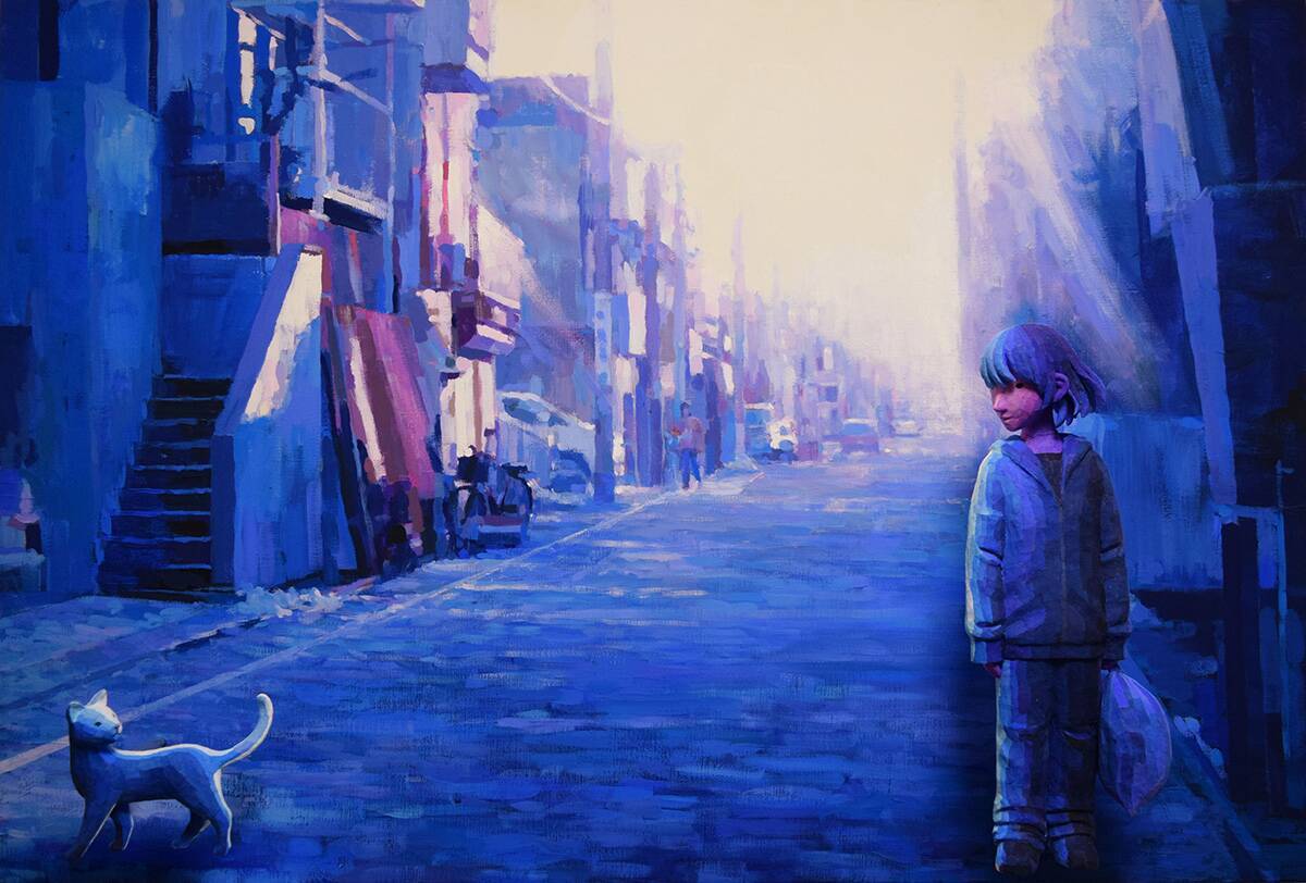 絵画と立体を組み合わせた表現を展開している画家・大畑伸太郎氏の個展「消えたい朝に猫がいた。」