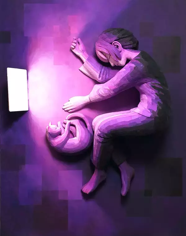 「絵画と立体を組み合わせた表現を展開している画家・大畑伸太郎氏の個展「消えたい朝に猫がいた。」」の画像