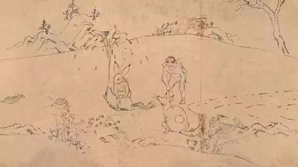「ジブリが描く「鳥獣戯画」3部作が完結！ ウサギとカエルの喧嘩の行方は」の画像
