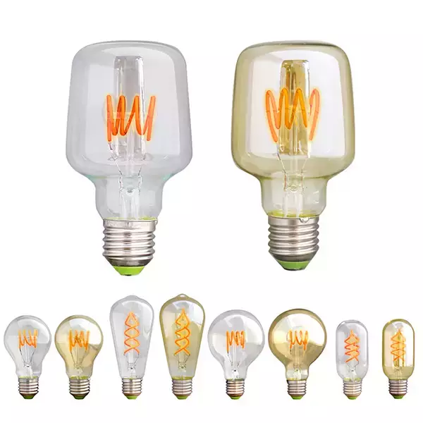 「ディーエムエー、フィラメントを見せてレトロなデザインを再現した螺旋状に灯るLED電球を発売」の画像