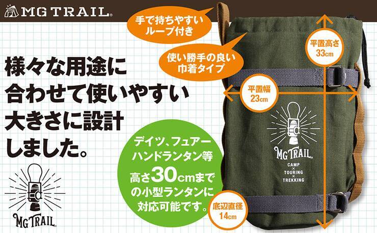 ミヤザワグラフィックス、アウトドアグッズを保護して運べる「MG TRAIL ランタンケース」を発売