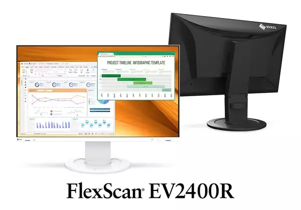 EIZO、環境対応を強化した標準消費電力8Wの23.8型モニター「FlexScan EV2400R」を発売