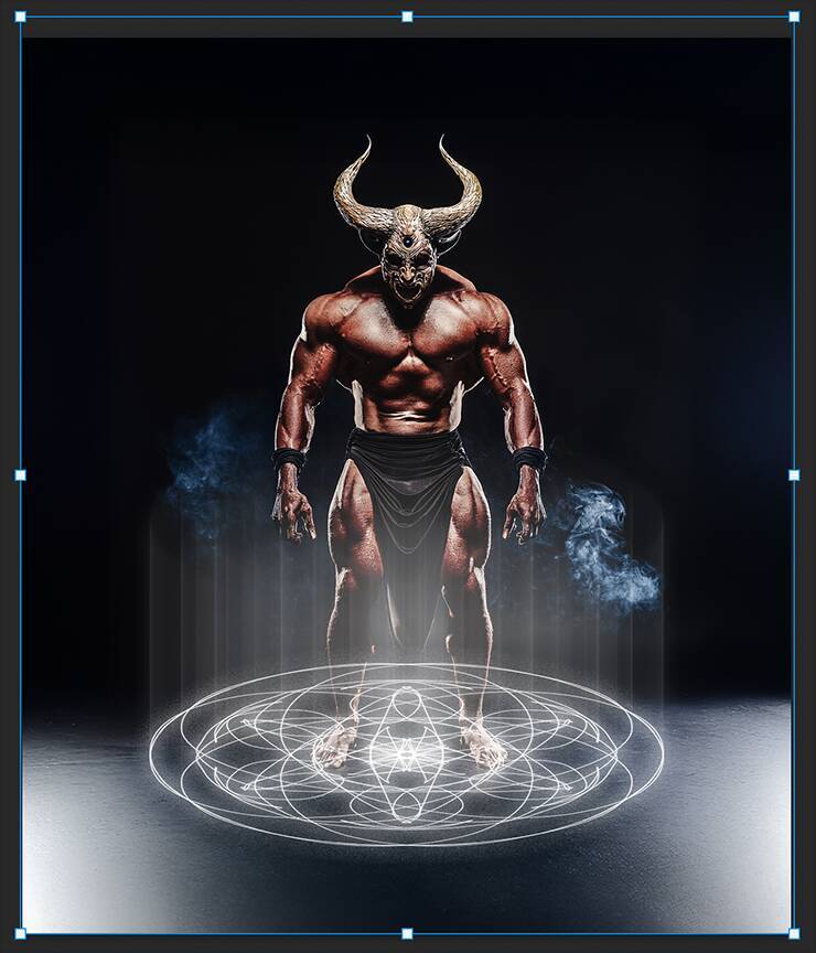 Photoshopの機能だけで召喚魔法陣を表現する（魔法陣／召喚／写真加工）