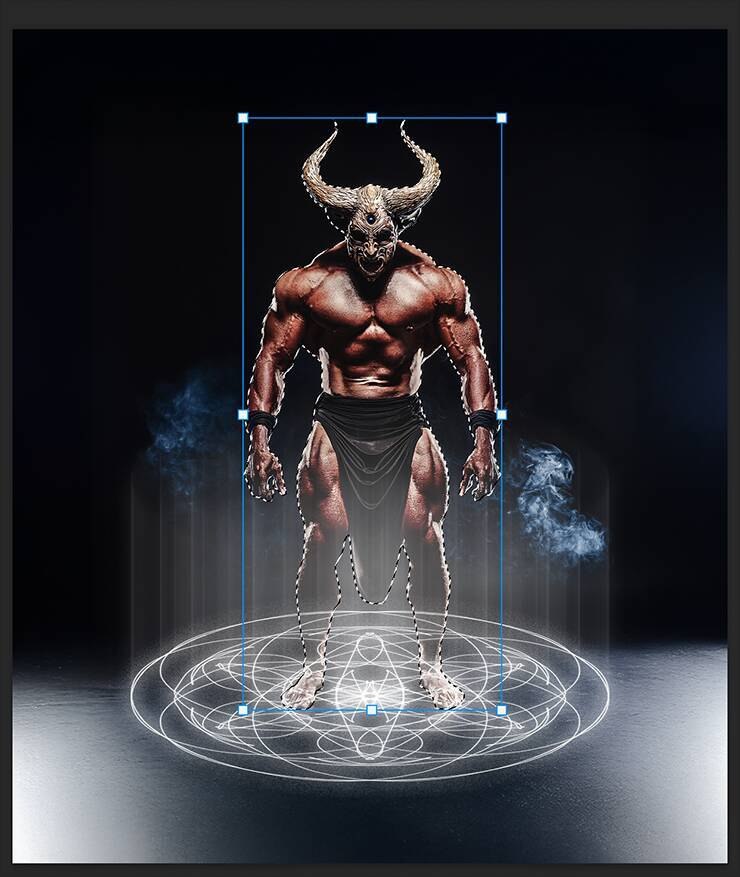 Photoshopの機能だけで召喚魔法陣を表現する（魔法陣／召喚／写真加工）