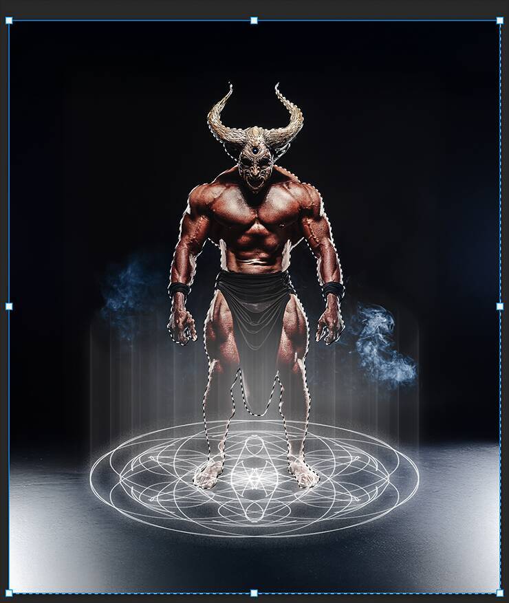 Photoshopの機能だけで召喚魔法陣を表現する（魔法陣／召喚／写真加工）