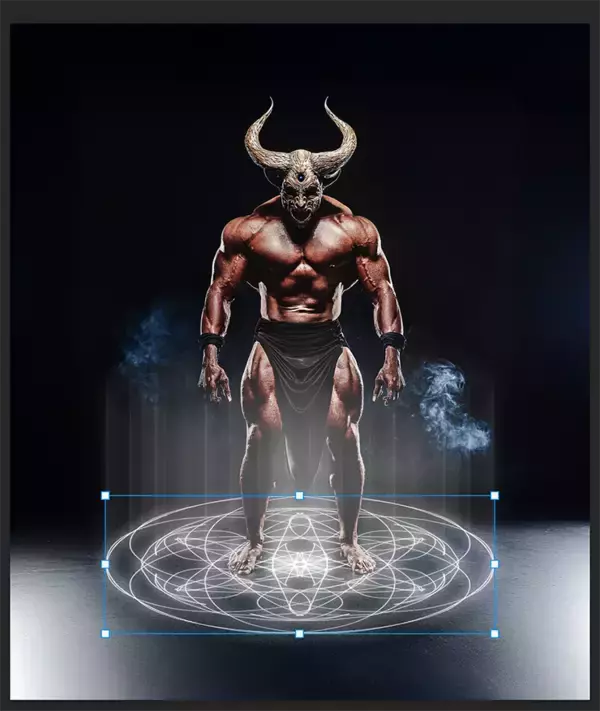 「Photoshopの機能だけで召喚魔法陣を表現する（魔法陣／召喚／写真加工）」の画像