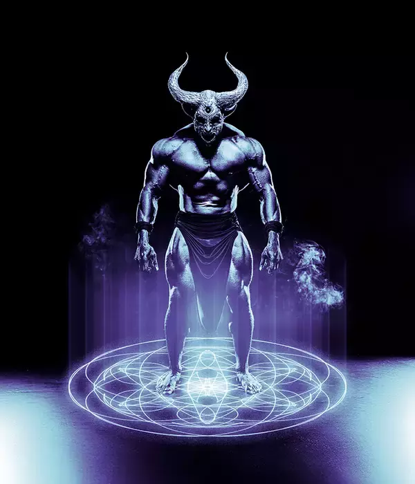 「Photoshopの機能だけで召喚魔法陣を表現する（魔法陣／召喚／写真加工）」の画像