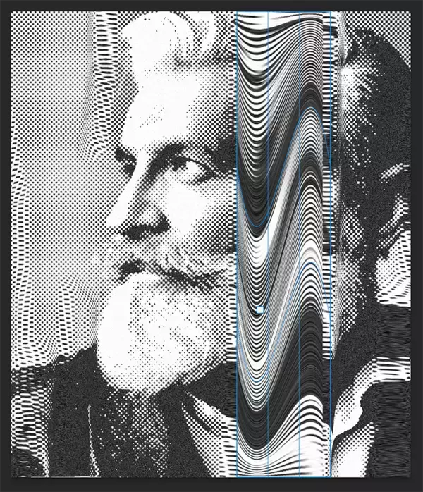 「【Photoshop】コピーして粗く歪んだようなグラフィックを表現する（コピー／ゆがみ／写真加工）」の画像