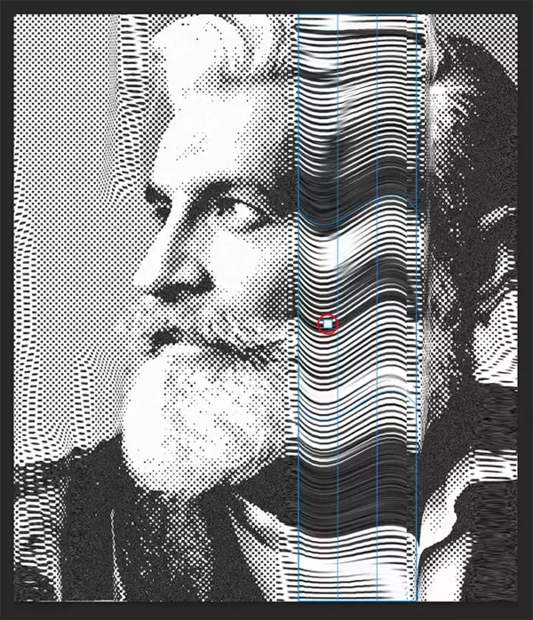 「【Photoshop】コピーして粗く歪んだようなグラフィックを表現する（コピー／ゆがみ／写真加工）」の画像