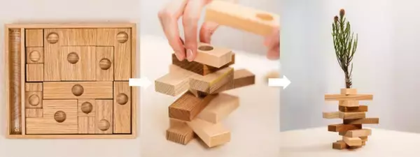 「ななはり家、パズルや積木のように自分で組み立てる花器「yadorika」を開発」の画像