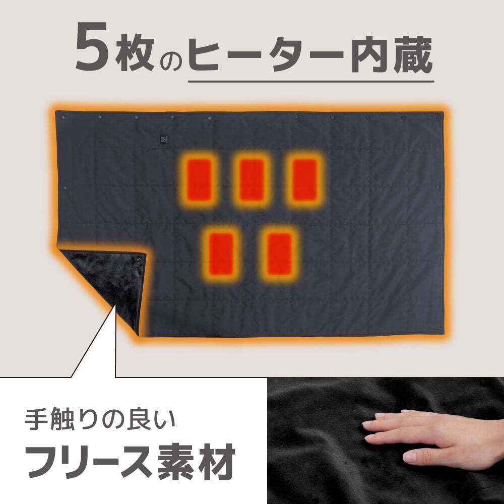 サンコーから腰に巻いたり膝に掛けたりできるUSBヒーター内蔵のブランケット「ほかまる」が登場！