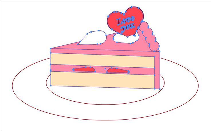 Illustratorでショートケーキを描く