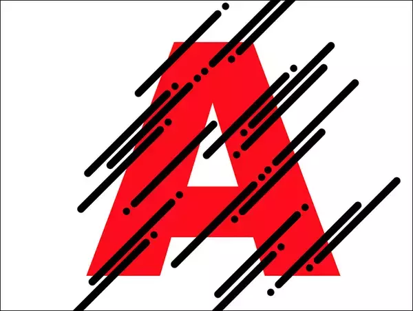 「動きを感じるロゴを作る（斜線をデザイン処理してアニメーション風に見せる表現方法）」の画像