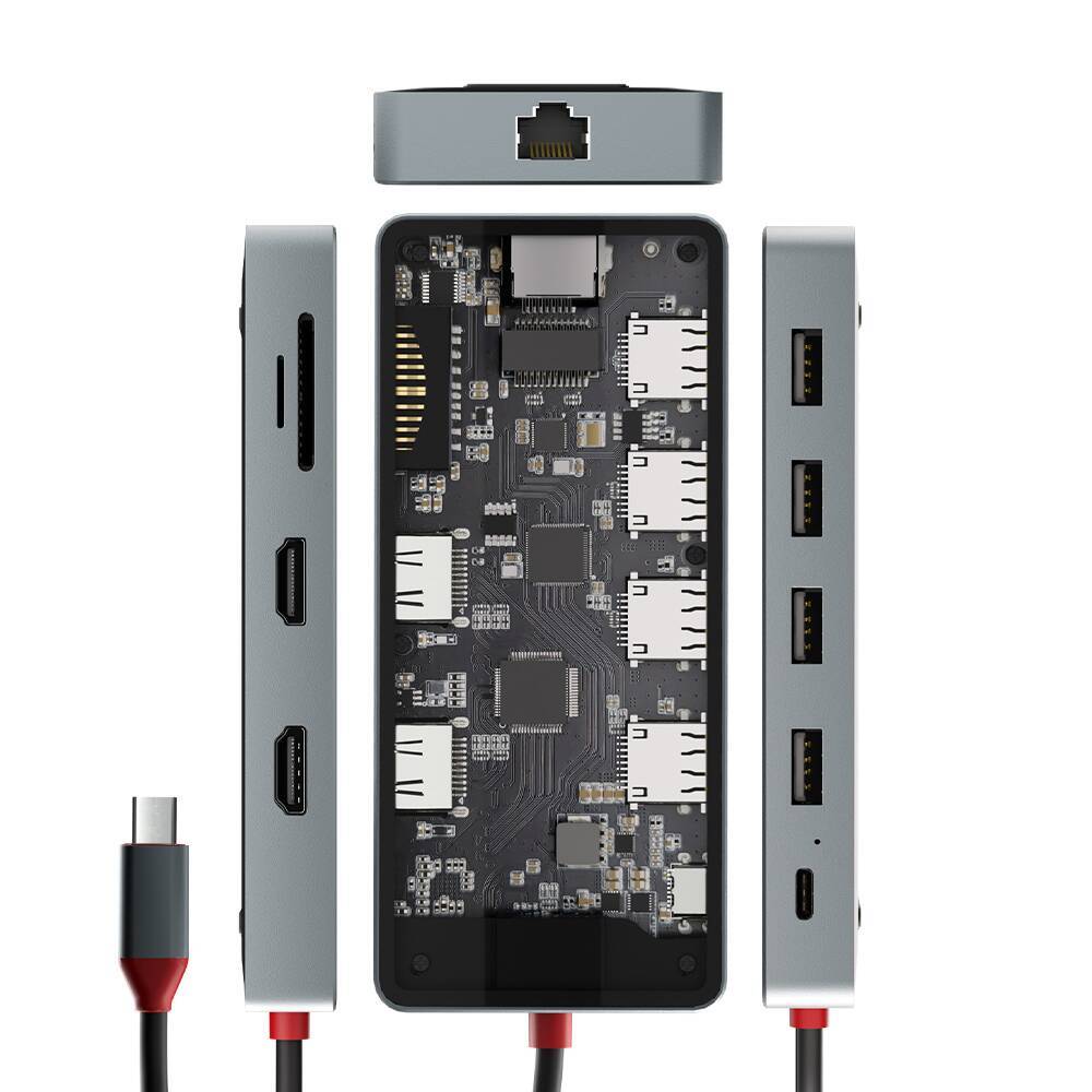 遊び心のあるデザインが魅力！ 内部基盤が見える「透ける光る」Type-Cマルチアダプタに注目