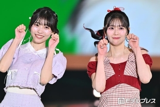 超ときめき宣伝部・坂井仁香＆僕が見たかった青空・金澤亜美、猫ポーズで沸かす 頬シールで可愛さ全開【ガルアワ2026SS】