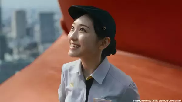 乃木坂46一ノ瀬美空、マクドナルドクルー姿で剣技披露 新CMで“伝説のドラクエバーガー”作る