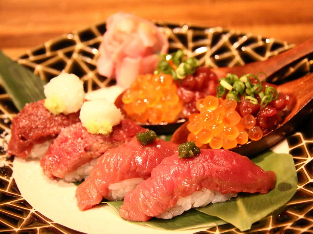 肉寿司が種類 肉バルで肉寿司 ジョッキー で馬肉を堪能すべし 大阪 17年5月23日 エキサイトニュース