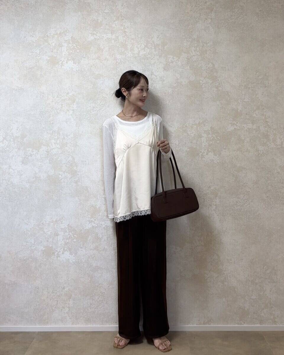 アラフォーが頼れるGUのサテンパンツ♡楽ちんなのに高見えする着こなし術