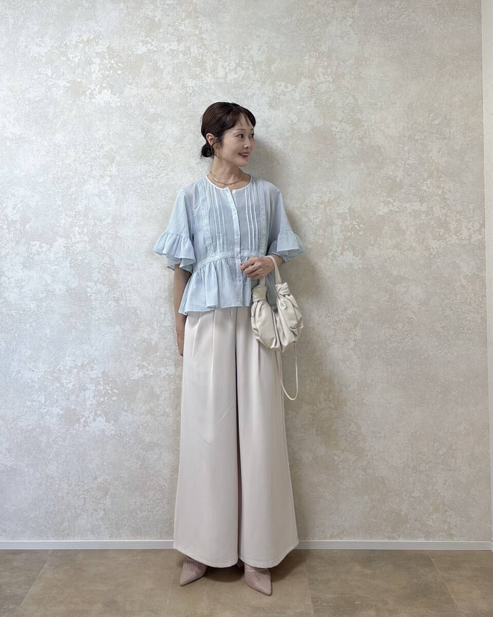 40代の体型カバーは落ち感が正解♡GUワイドパンツの美脚見え着こなし術