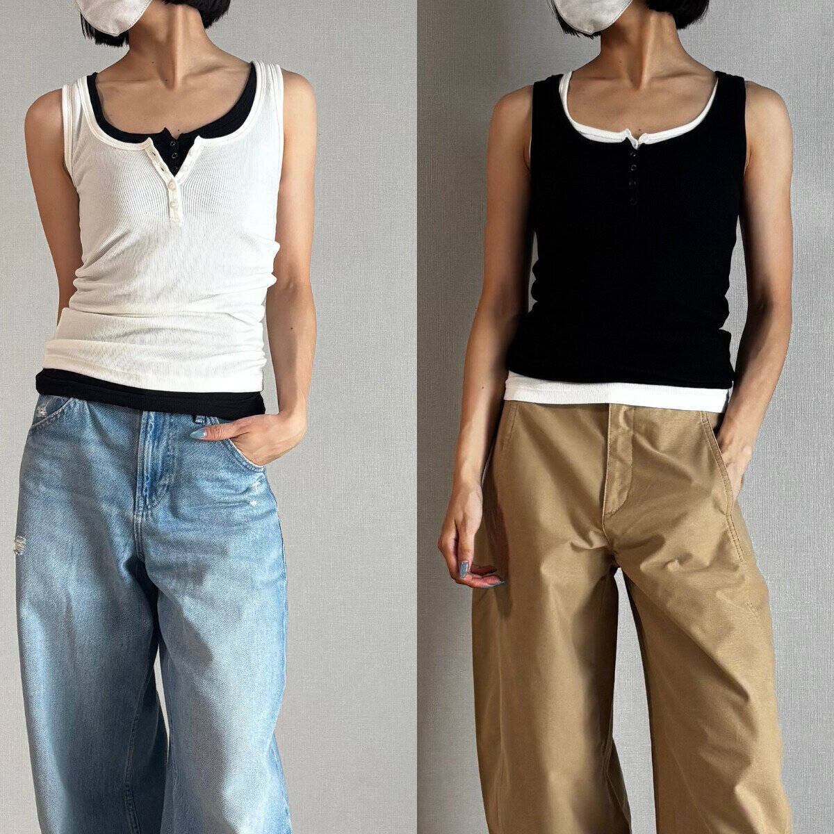 ユニクロ990円♡「ヘンリーネックタンクトップ」は買い？154cmが正直レビュー