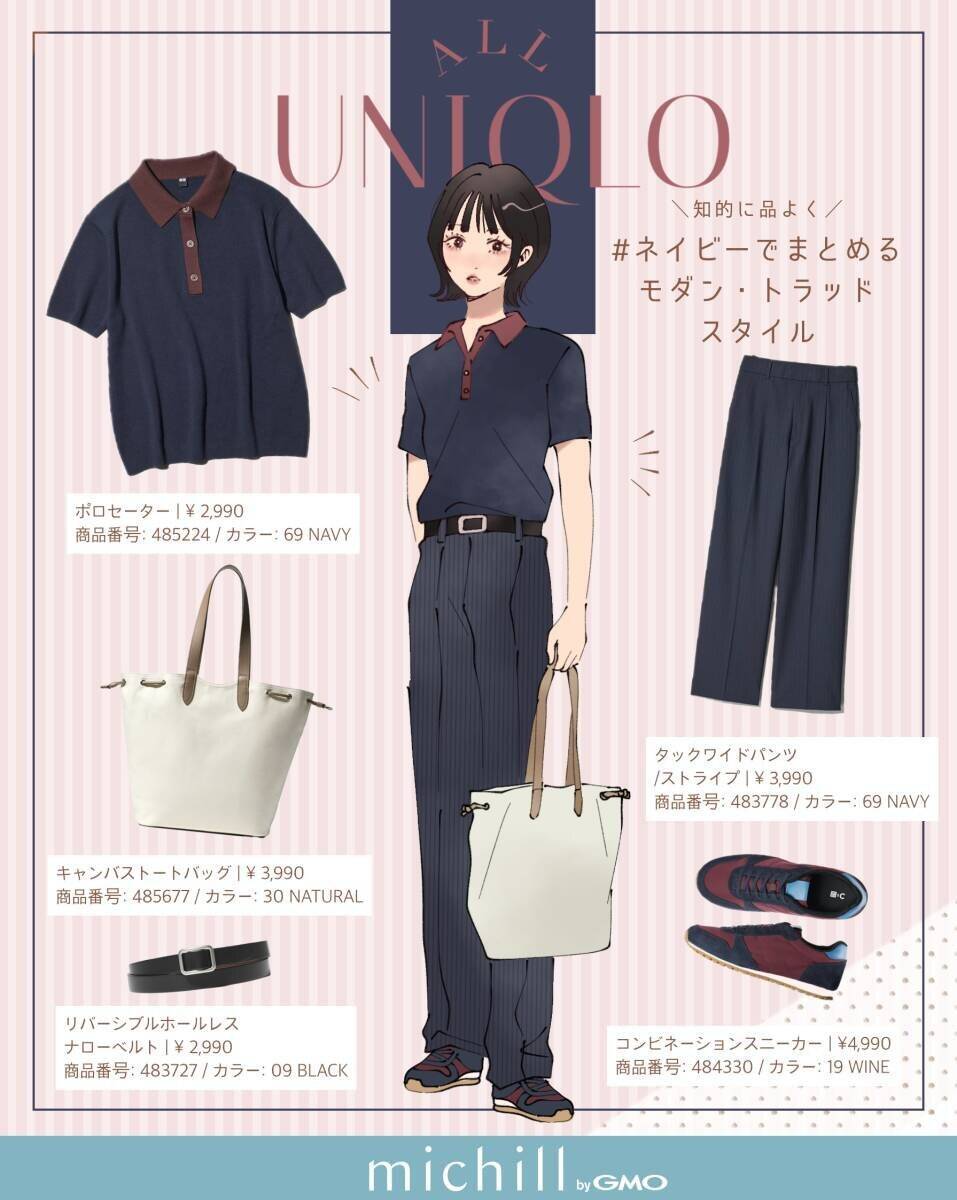 上下ユニクロで着回す7日間！春のきれいめベーシックコーデ