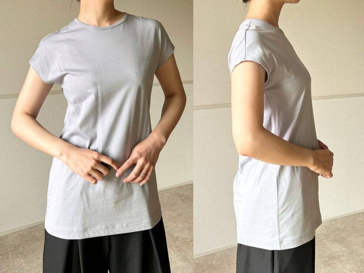 二の腕が気になって半袖を諦めてた…！ユニクロくすみカラーTで叶える大人の着こなし術