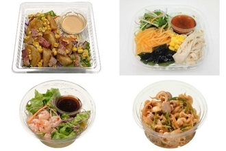 今週新発売のピリ辛まとめ！『ポテトとベーコンのサラダ　道産じゃがいも使用』、『ピリ辛ラーメンサラダ』など♪