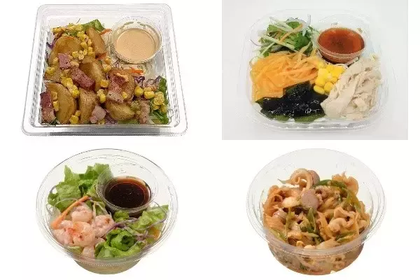 今週新発売のピリ辛まとめ！『ポテトとベーコンのサラダ　道産じゃがいも使用』、『ピリ辛ラーメンサラダ』など♪