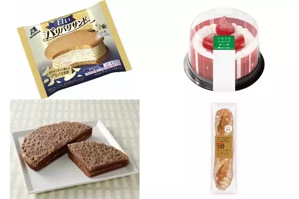 今週新発売のしっとりまとめ！『白いパリパリサンド』、『いちごのショートケーキ』など♪