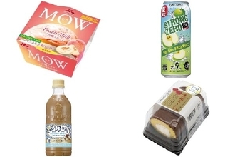 今週新発売の期間限定まとめ！『ＭＯＷ　白桃ミルク』、『‐１９６℃　ストロングゼロ　まるごと青りんご』など♪