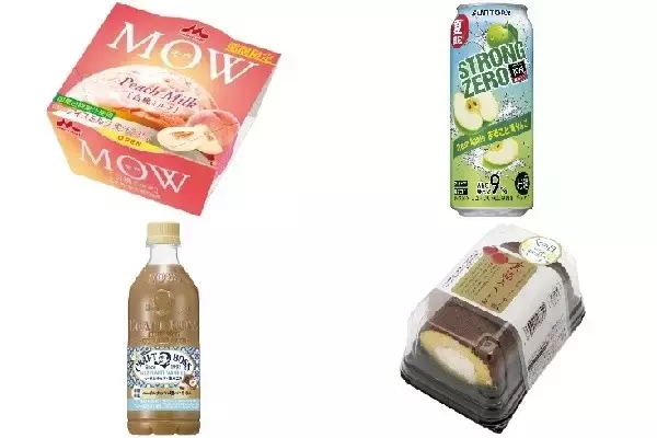 今週新発売の期間限定まとめ！『ＭＯＷ　白桃ミルク』、『‐１９６℃　ストロングゼロ　まるごと青りんご』など♪