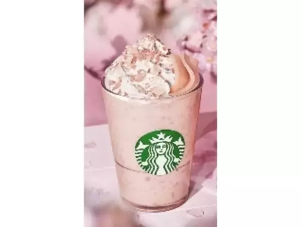 「【スタバ新作】春のさくらシリーズ2022！今年の新作フラペチーノは、ピンクの生八ッ橋をトッピング♪」の画像