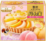 「今週新発売の桃まとめ！『パイの実　２種の桃のご褒美タルト』、『白桃づくしのカスタードケーキ』など♪」の画像2